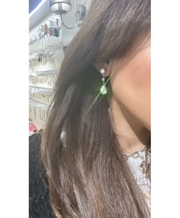 925 Ayar Gümüş Mazonite Taşlı Vip Küpe