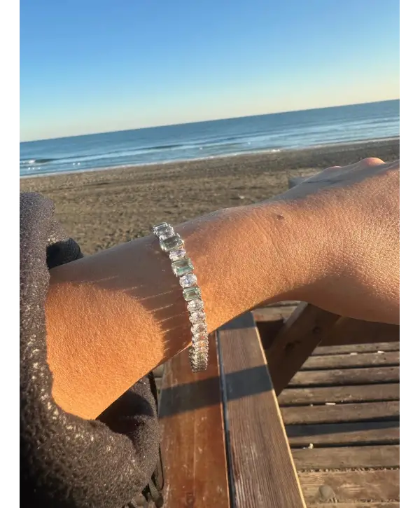 925 Ayar Gümüş Alexandrite Taşlı İthal Vip Bileklik