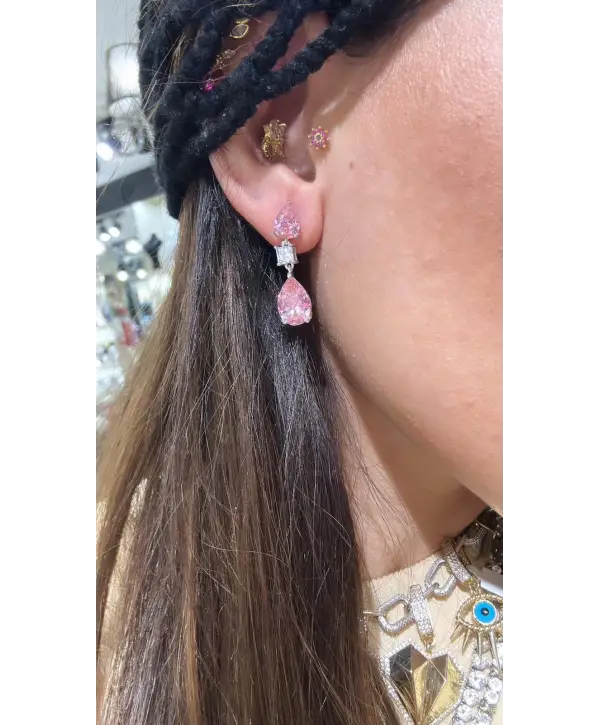 925 Ayar Gümüş Alexandrite Taşlı İthal Vip Küpe