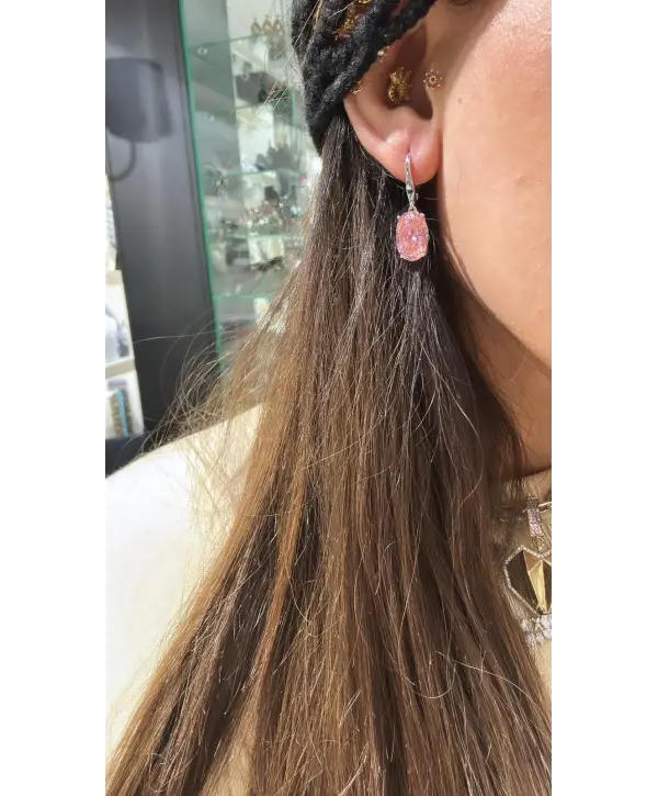 925 Ayar Gümüş Alexandrite Taşlı Oval Küpe