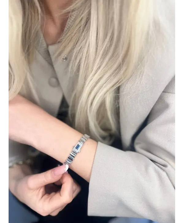 925 Ayar Gümüş Baget Taşlı Bileklik