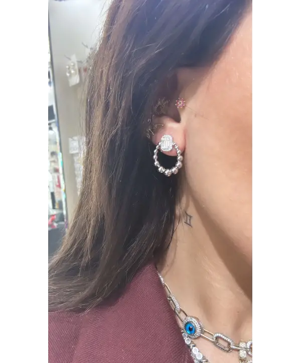 925 Ayar Gümüş Baget Dorica Küpe