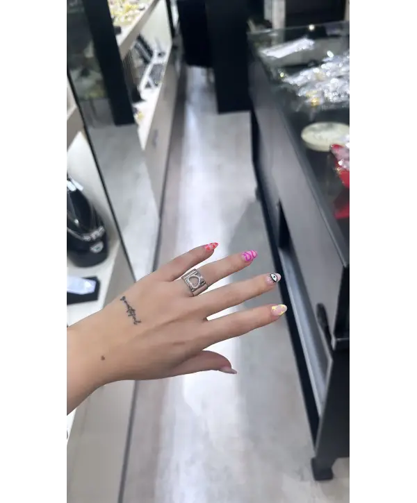 925 Ayar Gümüş İçi Boş Kalp İthal Yüzük