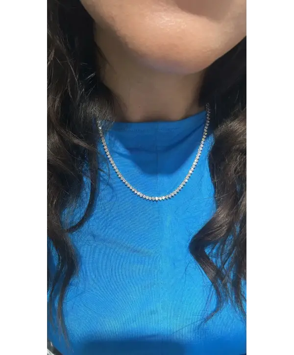 925 Ayar Gümüş Pırlanta Model Su Yolu Kolye