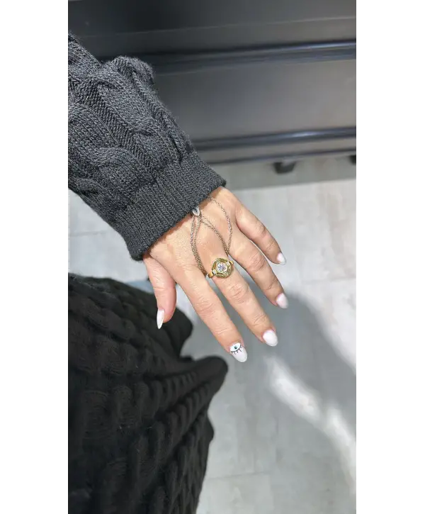 925 Ayar Gümüş Ayarlanabilir Gold  Yüzük