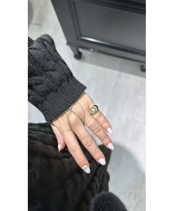 925 Ayar Gümüş Ayarlanabilir Gold Yüzük