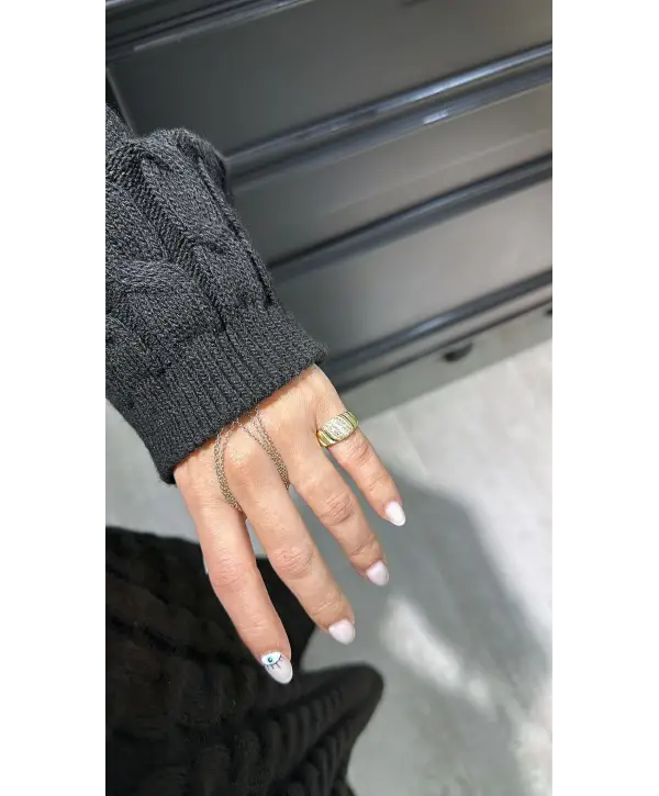 925 Ayar Gümüş Ayarlanabilir Gold Yüzük