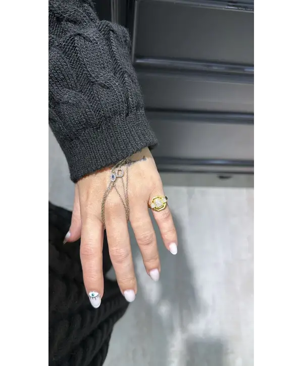 925 Ayar Gümüş Ayarlanabilir Gold Yüzük