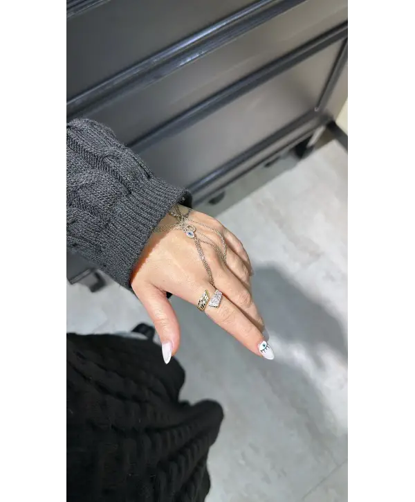 925 Ayar Gümüş Ayarlanabilir Gold Yüzük