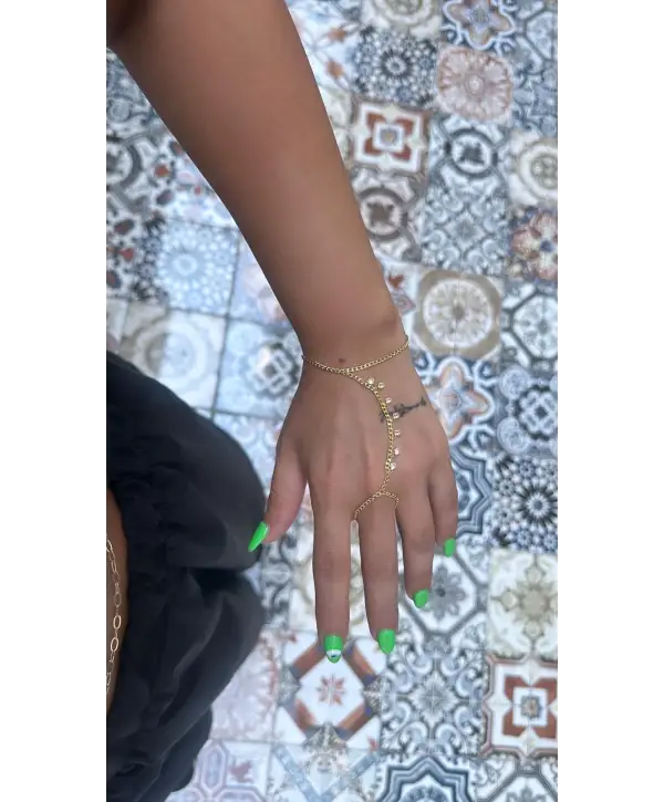 925 Ayar Gümüş Hareketli Taşlı Gold Şahmeran