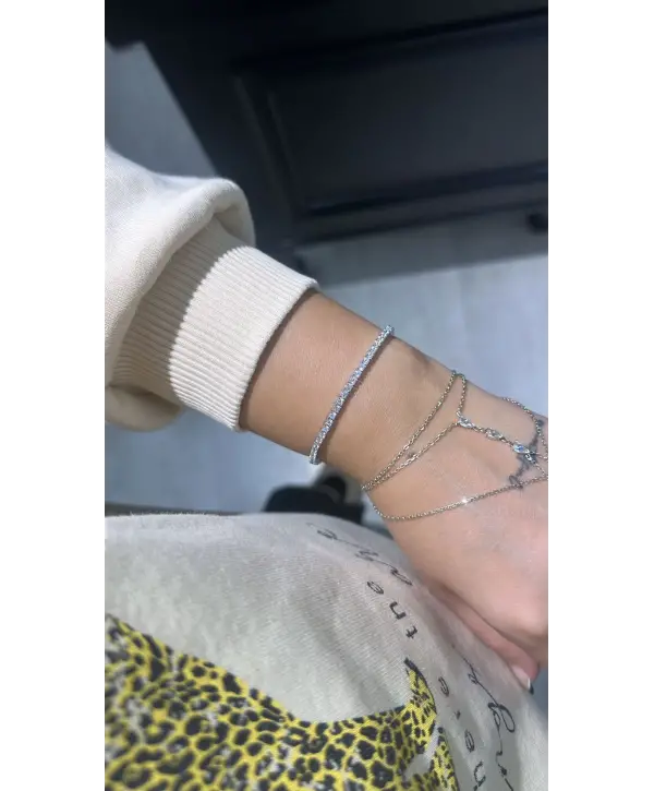 925 Ayar Gümüş Su Yolu İthal Bileklik