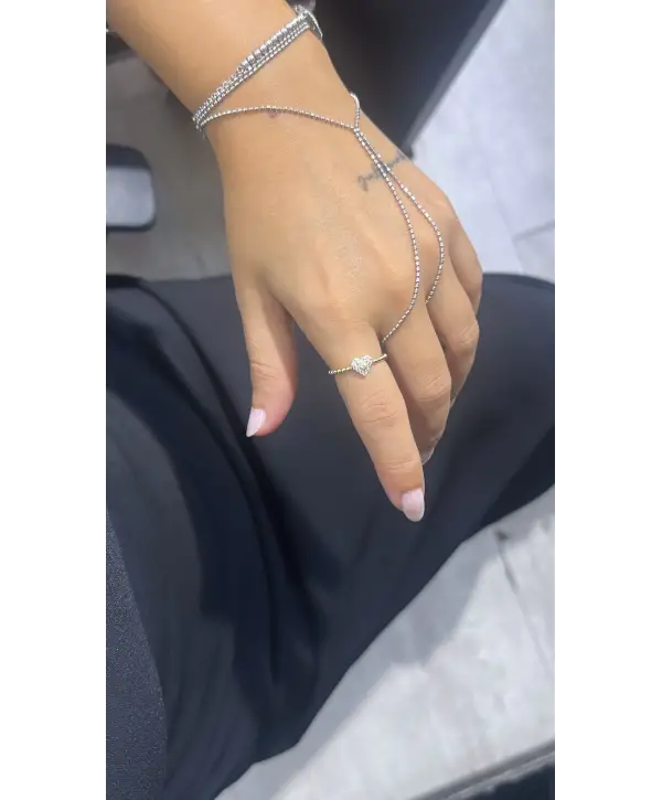 925 Ayar Gümüş Minik Kalp Model Çıtır Yüzük