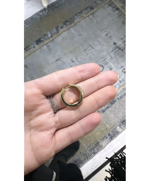 925 Ayar Gümüş Halka Altın Kaplama Küpe