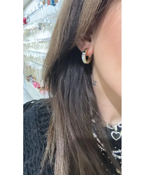 925 Ayar Gümüş Halka Altın Kaplama Küpe