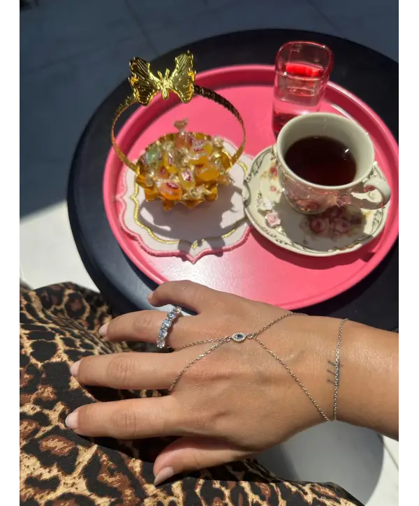 925 Ayar Gümüş Beş Taş Pırlanta Montür Yüzük