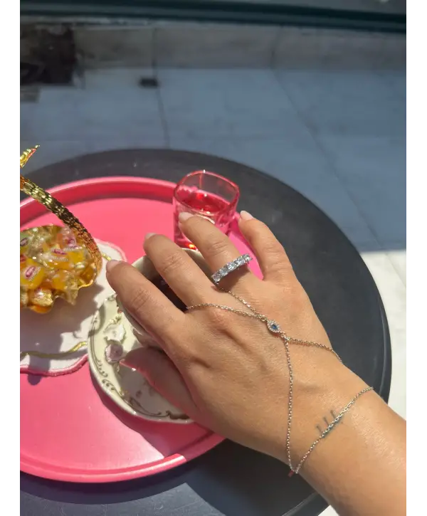 925 Ayar Gümüş Beş Taş Pırlanta Montür Yüzük