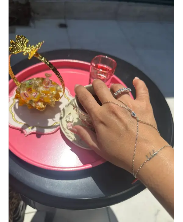 925 Ayar Gümüş Beş Taş Pırlanta Montür Yüzük