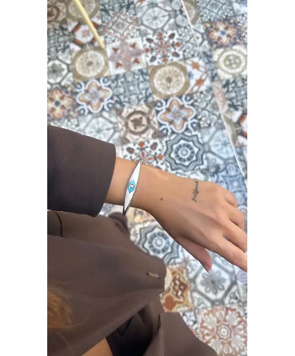 925 Ayar Gümüş Göz Mineli Silver Marka Bileklik