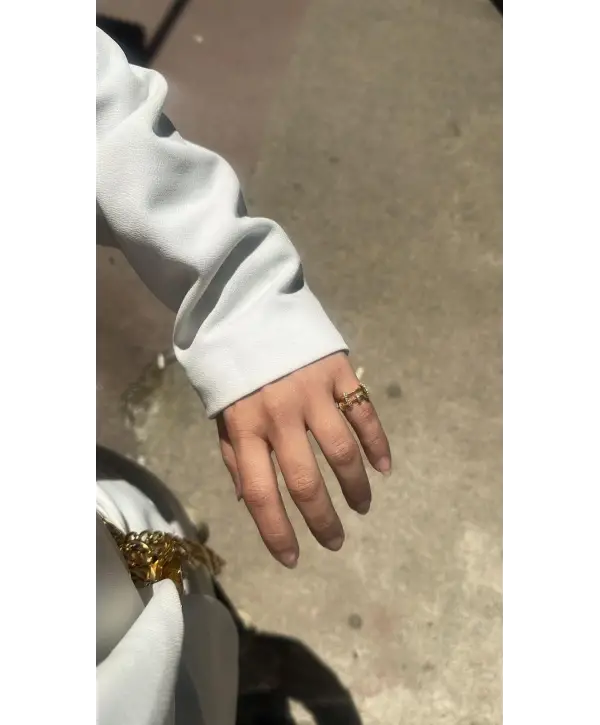 925 Ayar Gümüş Halka Geçişli Taşlı Gold Yüzük