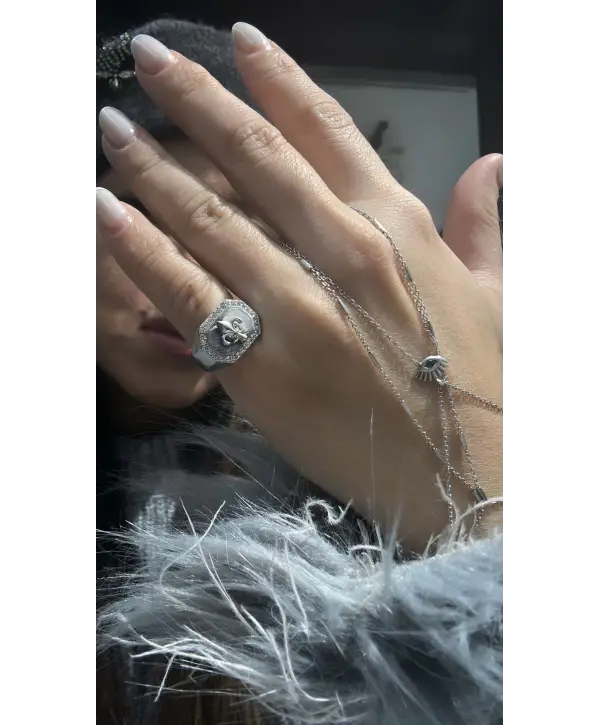 925 Ayar Gümüş İşlemeli Silver Yüzük