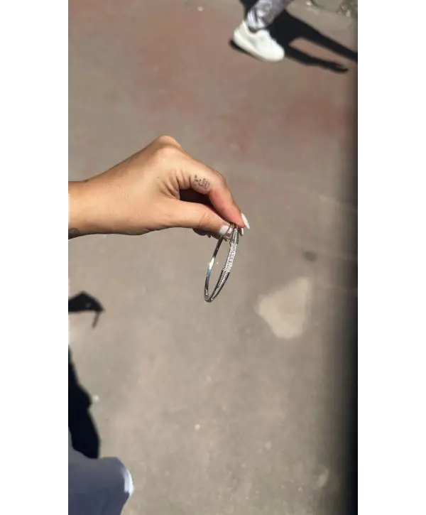 925 Ayar Gümüş Sırataşlı Geçişli Kelepçe Bileklik