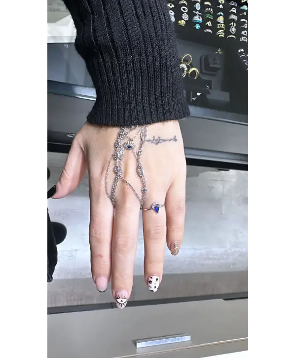 925 Ayar Gümüş Mavi Taşlı Çıtır Yüzük