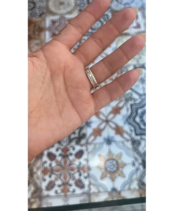 925 Ayar Gümüş Baget Taşlı Tamtur Gold Yüzük