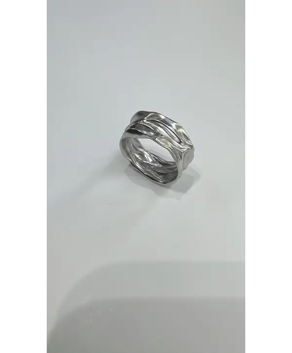 925 Ayar Gümüş Dövme Model Sade Yüzük