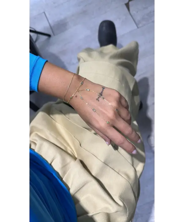 925 Ayar Gümüş Akuamarin Taşlı Gold Şahmeran