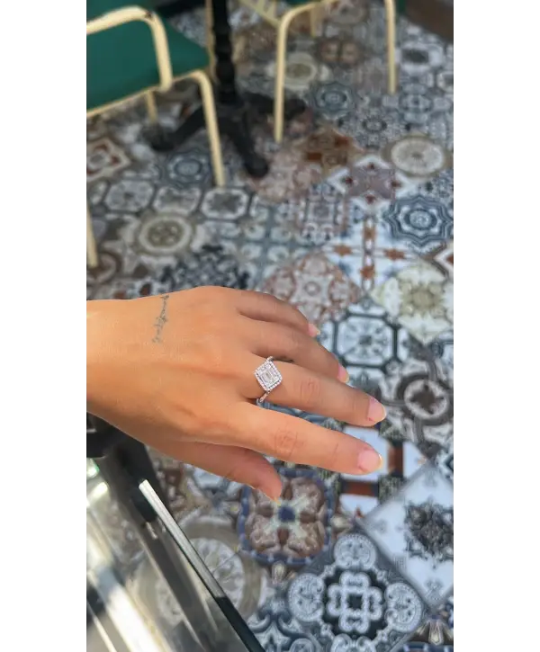 925 Ayar Gümüş Baget Taşlı Silver Yüzük