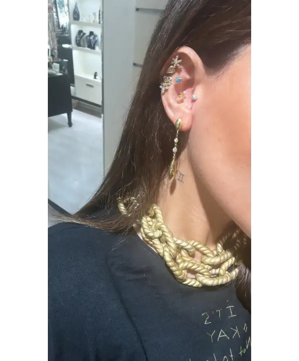 925 Ayar Gümüş Damla Uzun Sallantılı Küpe