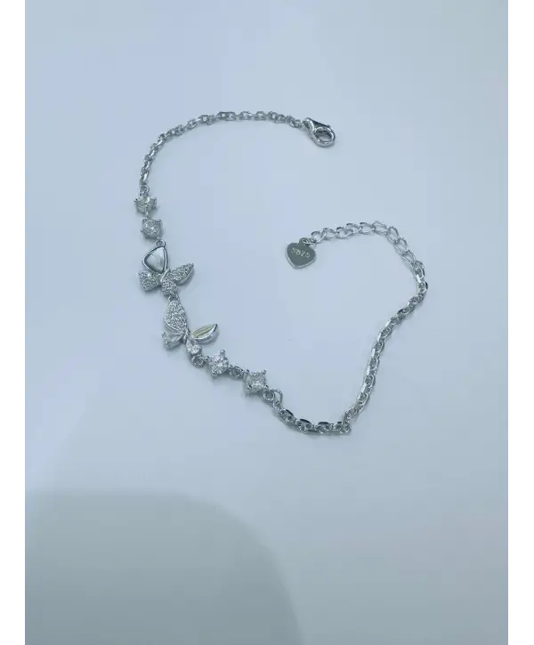 925 Ayar Gümüş Çoklu Küçük Kelebek Model Çıtır Bileklik