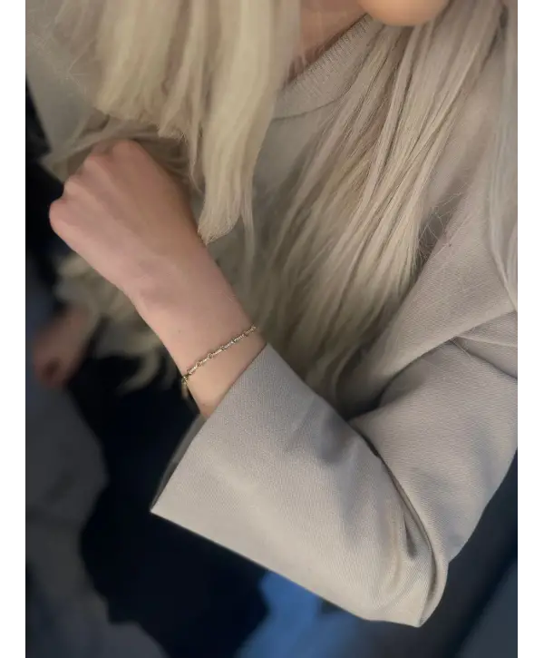 925 Ayar Gümüş Ara Sırataşlı Altın Kaplama Bileklik