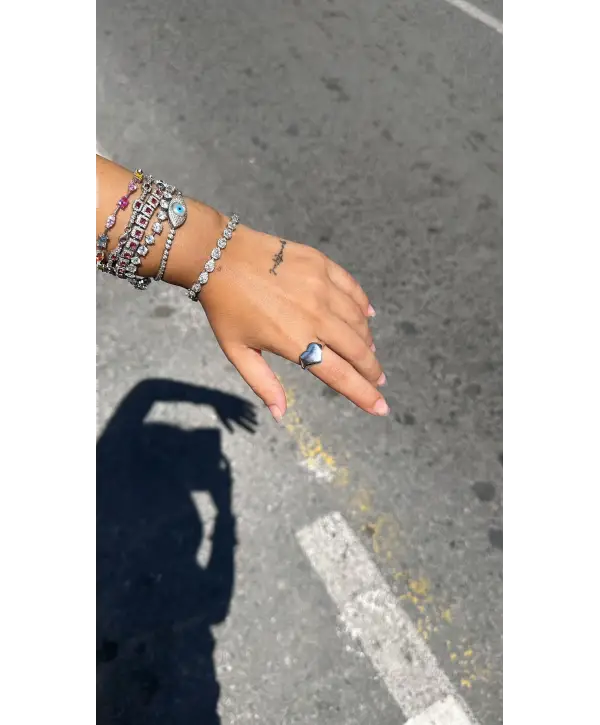 925 Ayar Gümüş Kalpli Sade İthal Yüzük