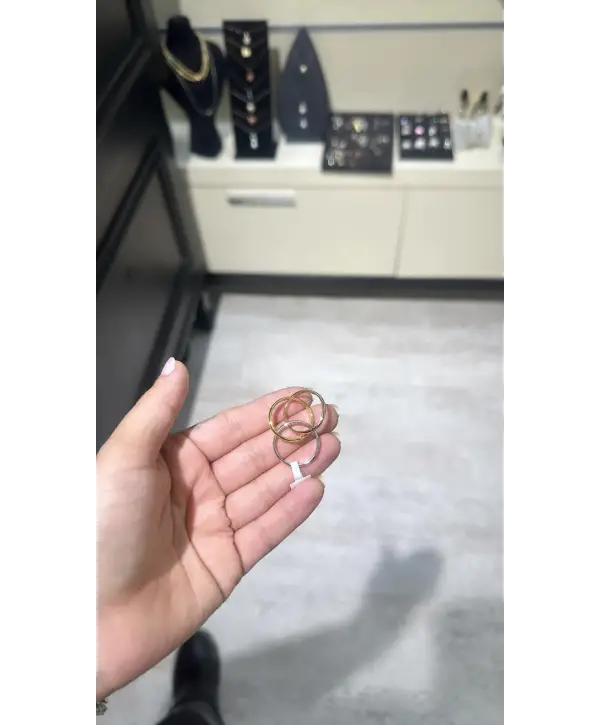 925 Ayar Gümüş 3 Renk Marka Yüzük