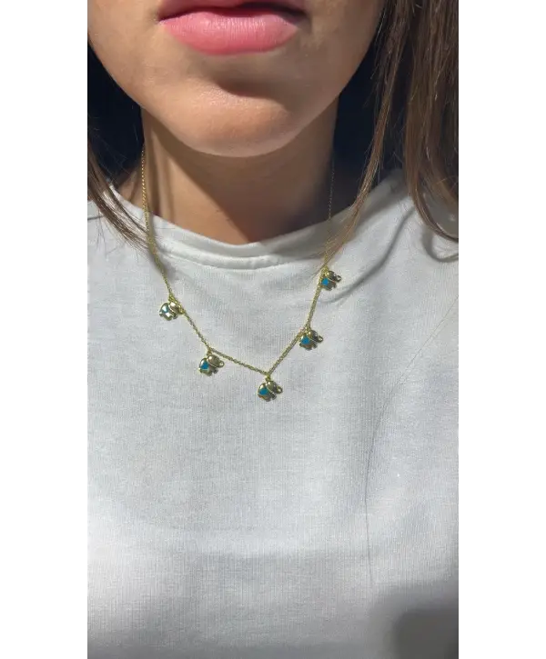 925 Ayar Gümüş Çoklu Filli Orjinal Marka Kolye