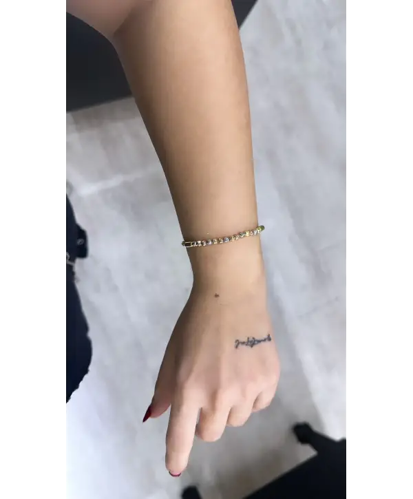 925 Ayar Gümüş Dorica İtalyan Sarı Beyaz Rose Bileklik