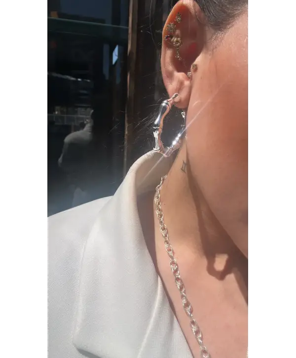 925 Ayar Gümüş Halka Şekilli Büyük Küpe