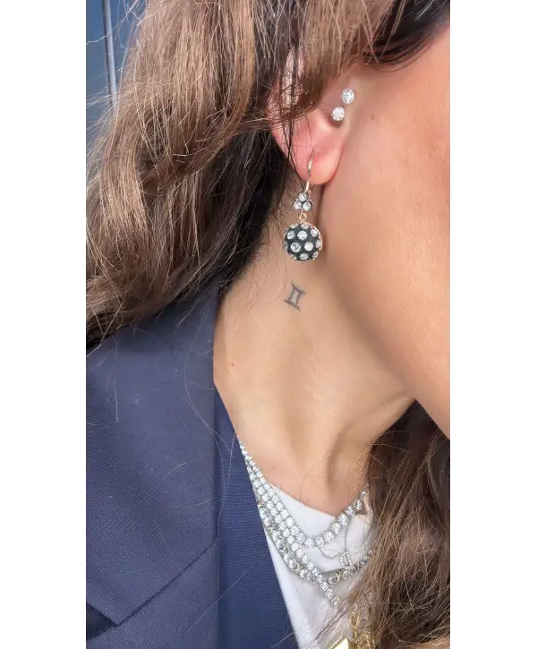 925 Ayar Gümüş Mıhlama Elmas Montür Küpe