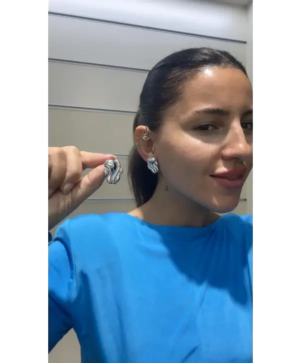 925 Ayar Gümüş Silver Çivili Küpe