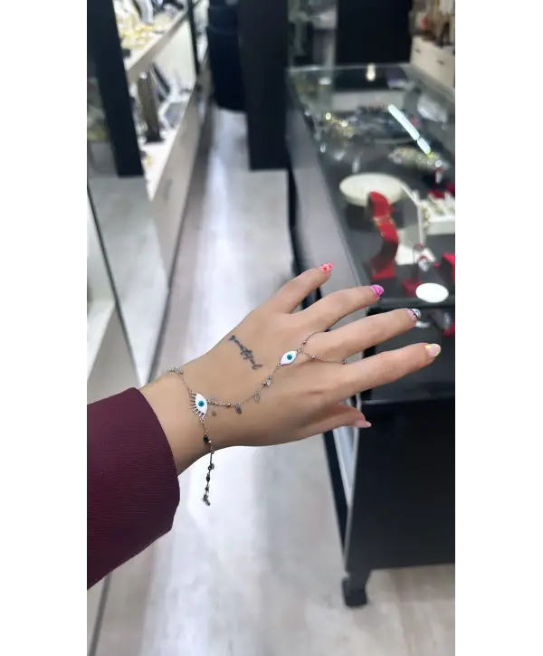 925 Ayar Gümüş Silver Gözlü Pul Pul Şahmeran