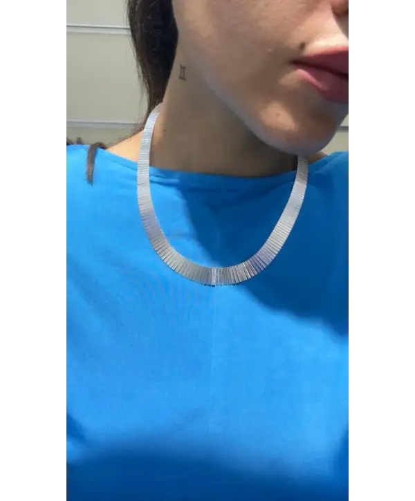 925 Ayar Gümüş Düz Silver İtalyan Kolye