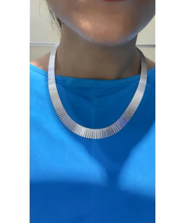 925 Ayar Gümüş Düz Silver İtalyan Kolye