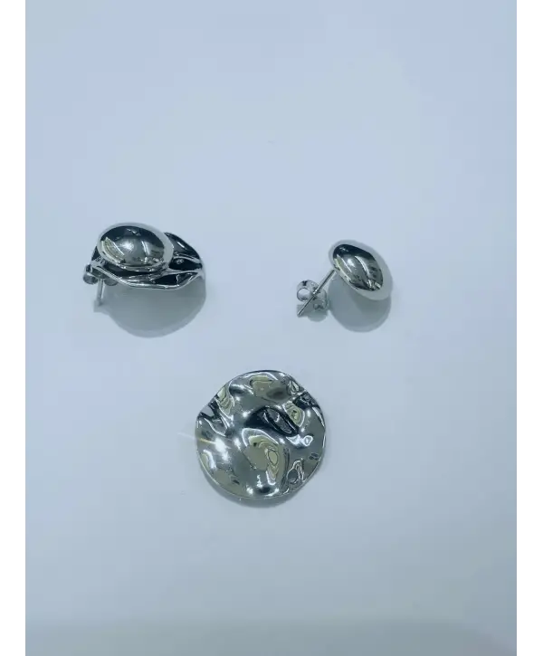 925 Ayar Gümüş Çift Kullanımlı Düğme Model Silver Küpe