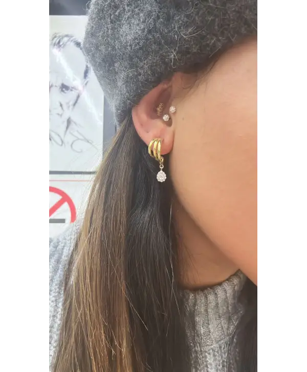 925 Ayar Gümüş Uç Damla Sallantılı Küpe