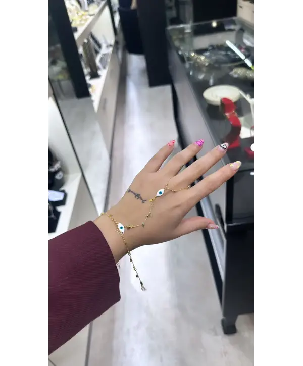 925 Ayar Gümüş Gold Gözlü Pul Pul Şahmeran