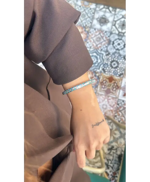 925 Ayar Gümüş Mavi Mineli Marka Silver Bileklik