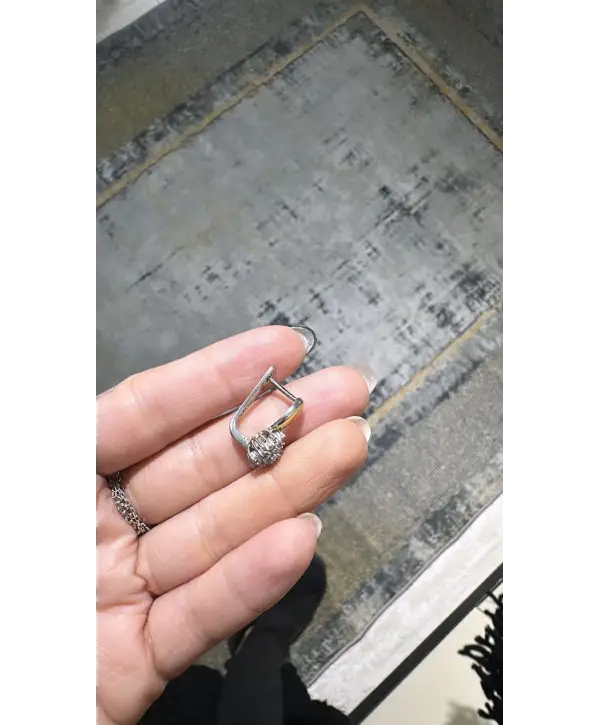 925 Ayar Gümüş Mücevher Tasarım Çift Renkli Küpe