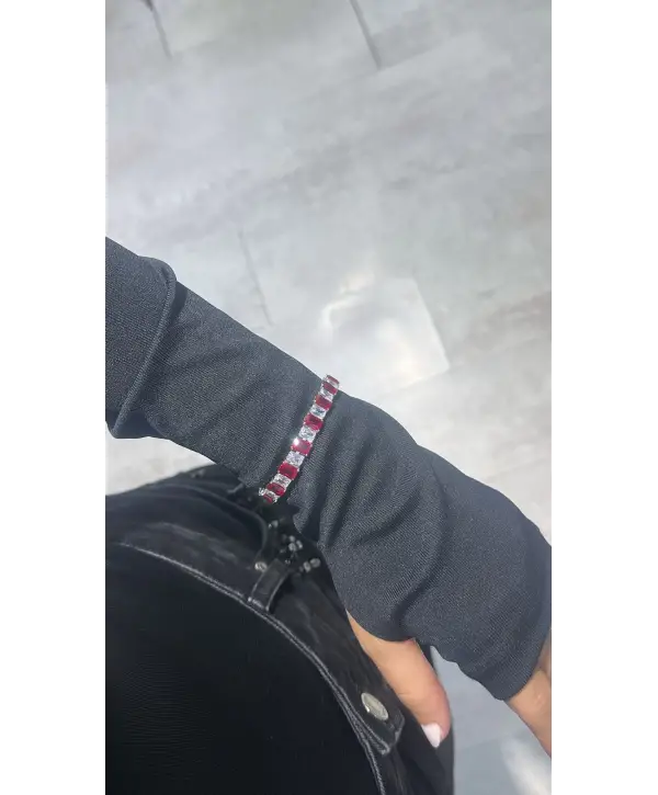 925 Ayar Gümüş Borda Taşlı Mücevher Tasarım Bileklik