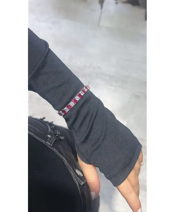 925 Ayar Gümüş Borda Taşlı Mücevher Tasarım Bileklik